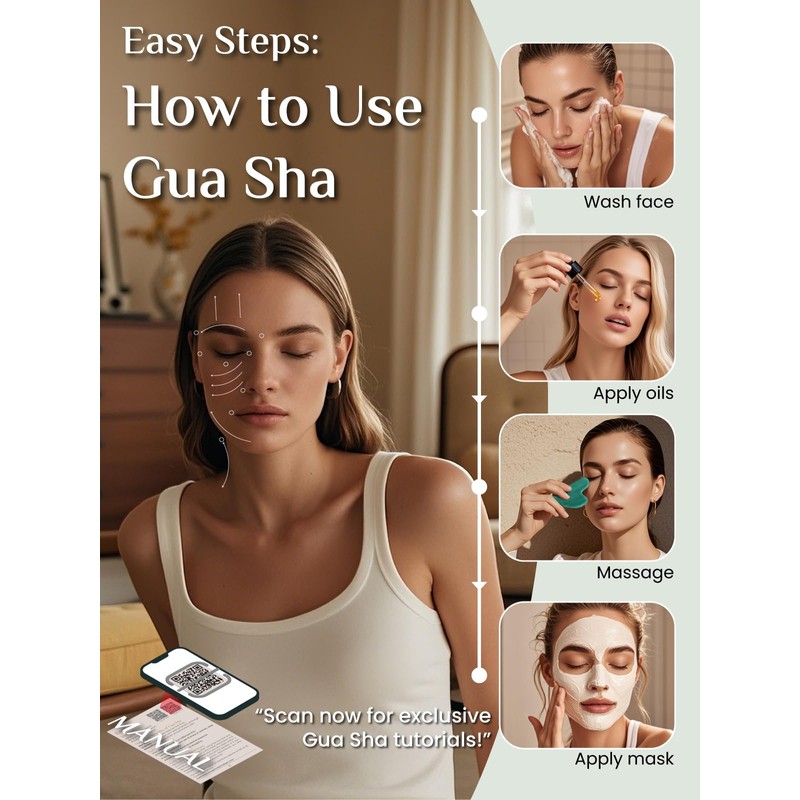 Rena Chris Gua Sha Facial Tools: Jade Stone Guasha Tool