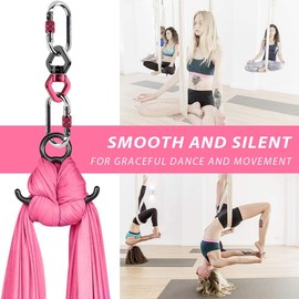 E-Bestar Professional 360 ° Rotating Alloy Bearing Hooks with Ball Outdoor Porch Swivel Hanging Hooks for Yoga Hammock Sling Flying Swing Sleeping Gear for Hiking Backpacking Camping Load 30KN