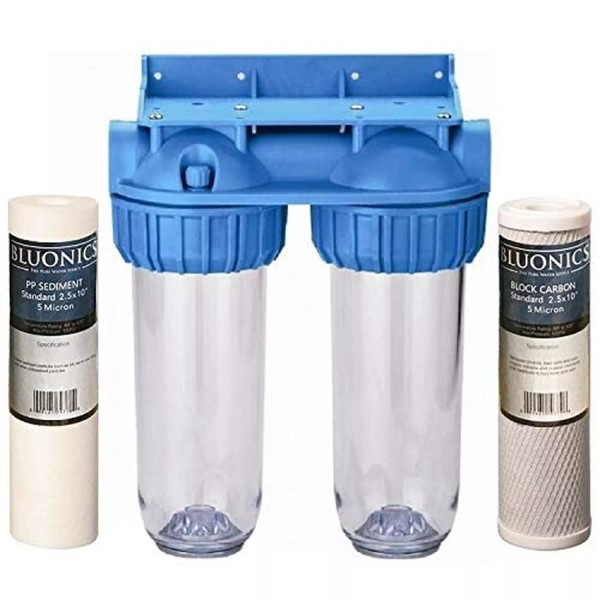 Bluonics Dual Whole House Water Filter Purifier with Carbon Block