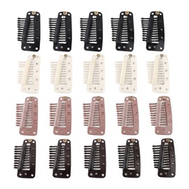 20 Pack Chunni Clips, Strong Dupatta Grip Clips for Women, Hijab Veil Wig and Hair Piece Holder Clips, Secure No Slip Scarf in 4 Colors, 5 Black 5 Beige 5 Light Brown 5 Dark Brown