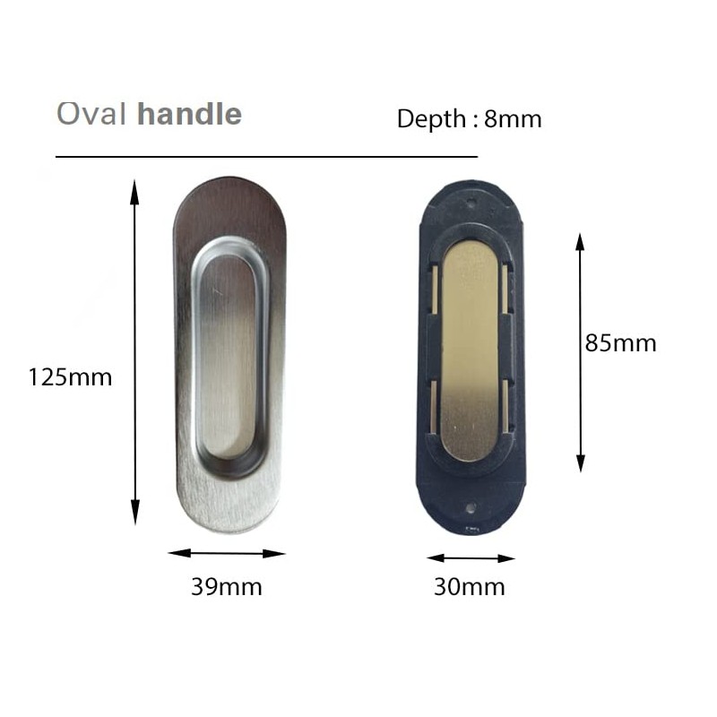 Universal Hardware Oval Pull Finger Recessed Door Handle Recessed Flush
