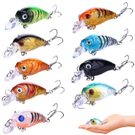 JazRvr 9-Piece Trout Bait Set, Wobbler Fishing Lure with Lifelike Swimming Actions, Ideal for Freshwater and Saltwater, 4.5 cm