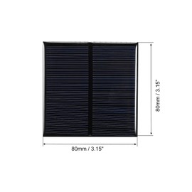 sourcing map Mini Solar Panel Cell 6V 150mA 0.75W 80mm x 80mm for DIY Electric Power Project Pack of 2
