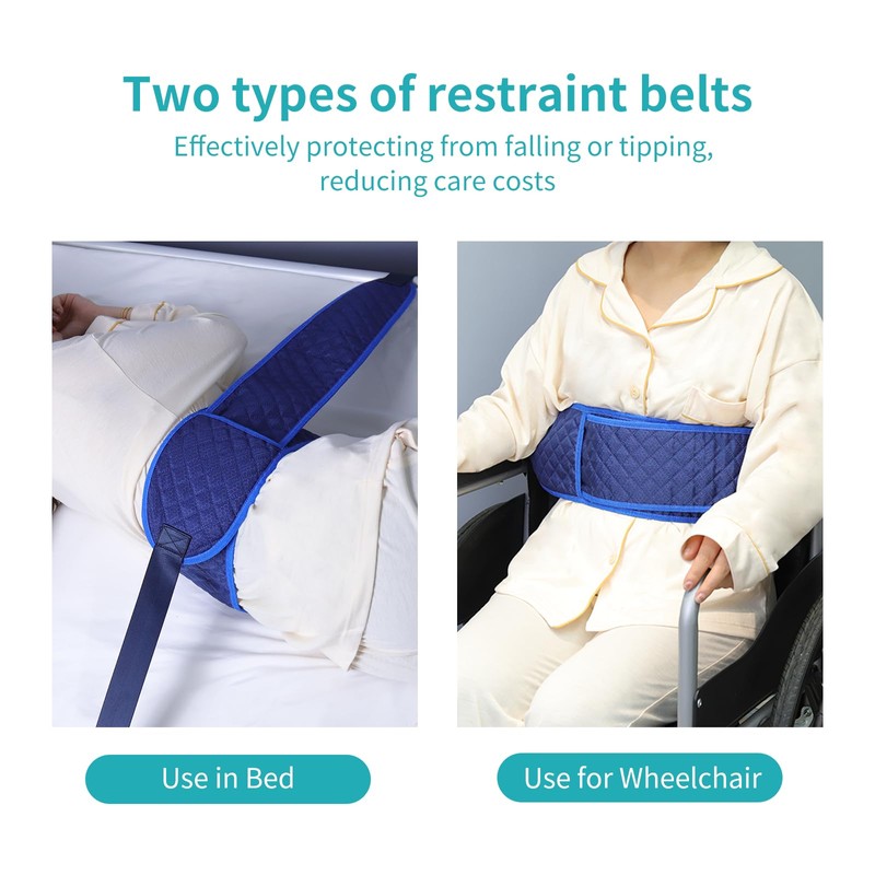 ENLUNTRA Medical Bed Restraint Strap for Elderly，Anti-Fall Waist Belt for