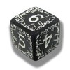Q Workshop Elvish Black & White Rpg Ornamented Dice Set