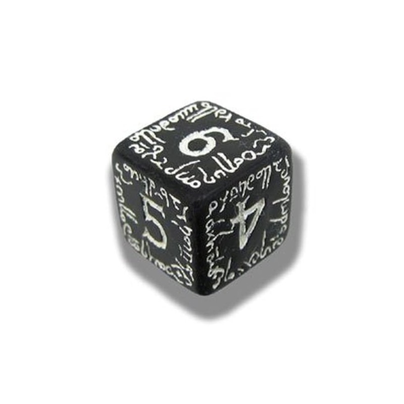 Q Workshop Elvish Black & White Rpg Ornamented Dice Set