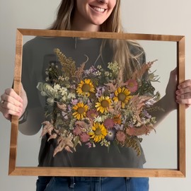 Volakk Floating Frame 16x20 Double Glass Frame Floater Frame 20x24 Floating Picture Frame Cherry Wood Picture Frame 16x20 Shadow Box Frame Bouquet Frames For Wedding Memory