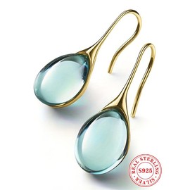 925 Sterling Silver Minimalist Temperament Earrings, Fashionable Dangle Earrings for Women & Girls, Trendy All-match & Exquisite Jewelry for Birthday Gift - Color: Golden, Specification: one size fits all