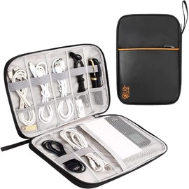 VOCUS Electronics Organizer Small Travel Cable Organizer Bag Compact Waterproof Electronic Accessories Cord Case for Hard Drives,Cables,Cords,Chargers
