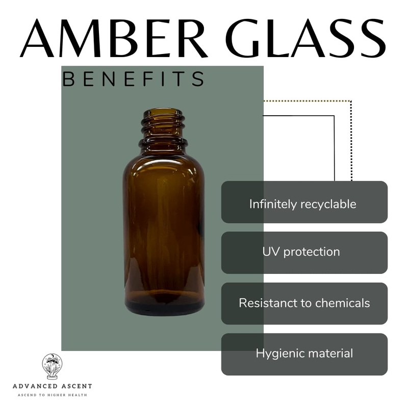 ADVANCED ASCENT Amber Glass 1 oz Nasal Sprayer! EMPTY, Refillable,