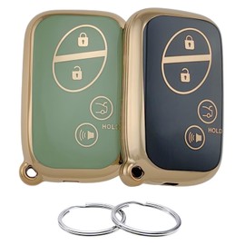 REPROTECTING TPU Key Fob Cover Compatible with 2005-2017 Lexus CT200h ES350 GS300 GS350 GS430 GS450h GS460 is F IS250 IS350 LS460 LS600h LX570 RX350 (Black/Green)