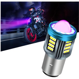 BA20D LED Motorcycle Headlight Bulb Red Blue Angel Eye with HD Projector Super Bright H6 LED Headlight Bulb 25W 6000K Moto High/Low Beam White 4 Lghting Modes Plug And Play 12V-80V 1PCS