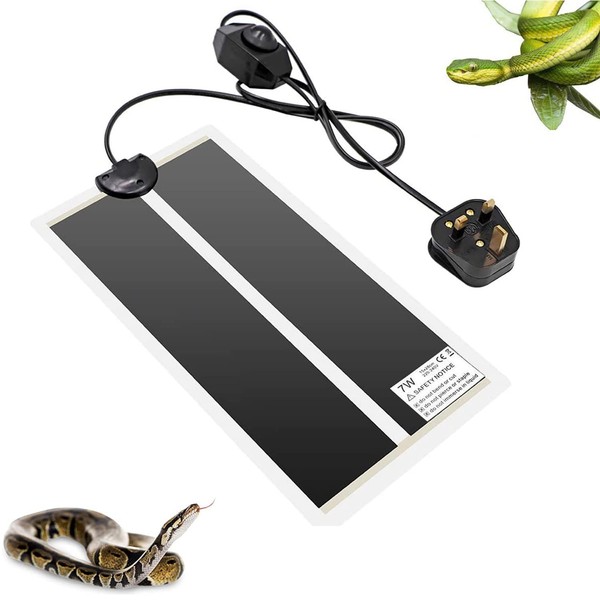 XIEHUZA Reptile Heating Mat with Temperature Adjustment, Waterproof Reptile Heat