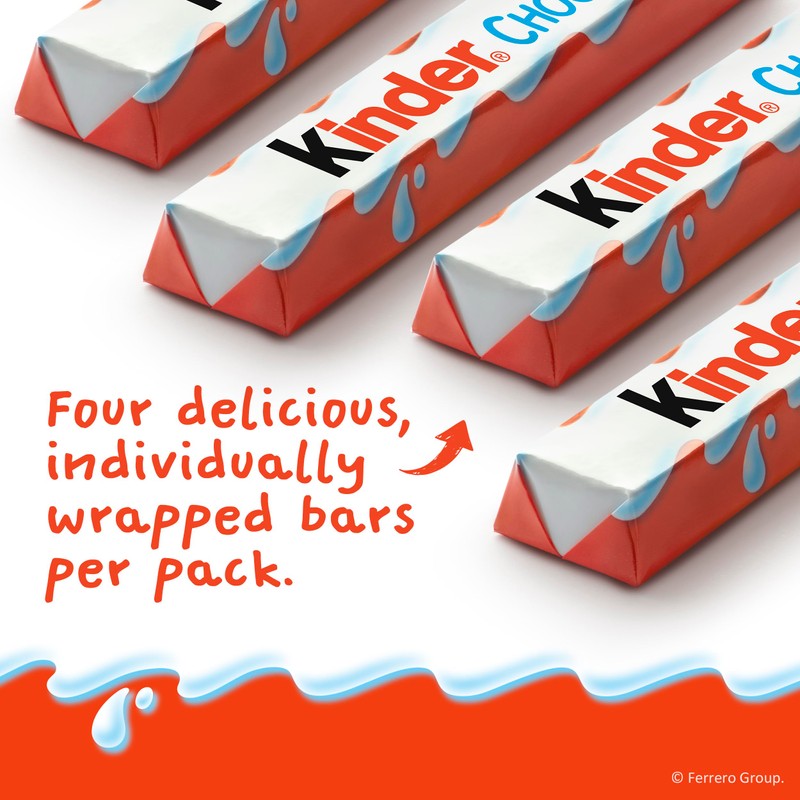 Kinder Chocolate, 18 Four Count Packs, Milk Chocolate Bar with