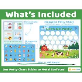 Reusable Magnetic Animals Potty Chart, Potty Training for Boys, Potty Training Chart for Toddler Girls, Potty Training Rewards Boys, Sticker Chart Kids, Potty Training Sticker Chart for Toddlers