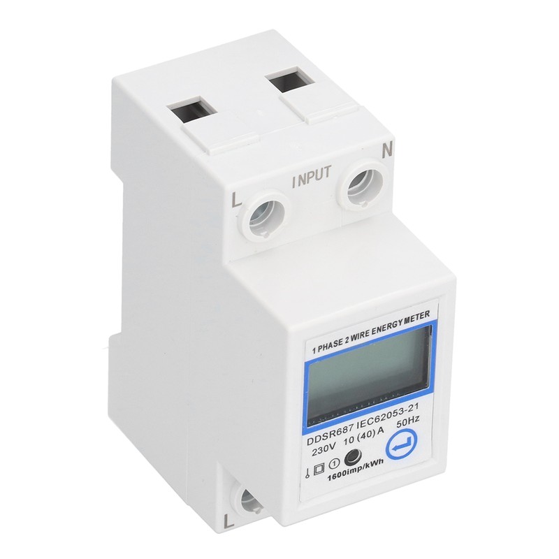 1 Phase 2 Wire Energy Meter Multifunctional LCD Digital Display