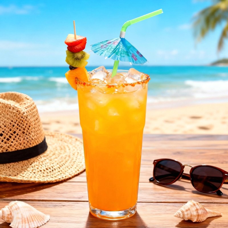 400pcs Colorful Drink Umbrellas with Bendy Straws - 9.5 Inch