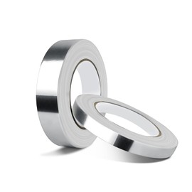 EDSRDRUS 1/2in x 98ft & 1in x 98ft (3.5mil) Aluminum Tape Heavy Duty Reflective Duct Tape Resists Flame Foil Tape for HVAC Hot & Cold, Duct Sealing, Metal Repair (Total 196ft)