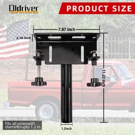 Oldriver Truck Flag Pole Mount Fit Various Truck Bed Frames,No Drilling Side Flag Pole Mount Kit for Truck Bed Fit Up to 1.2 Inch Pole Comes with Necessary Equipment (One Set)