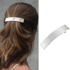 JAKAWIN Metal Hair Clip Simple Retro Hair Barrette Vintage French Clips Hair Accessories for Women (Silver)