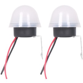 AC DC 12V 10A Auto On Off Photocell Light Switch Photoswitch Light Sensor Switch Lighting Dusk to Dawn Sensor for Gardens, Street Lights (12V-2PC)
