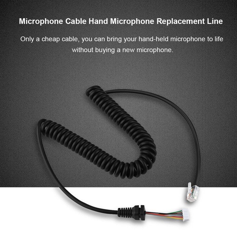 Microphone Cable, Portable Car Radio Hand Microphone Line for YAESUMH-48A6J,