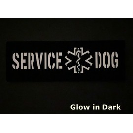 2 Pack Black Pink Glow in Dark Laser Cut Tactical Dog Patches Service Dog ，in Training,DO NOT PET, Tags with Hook and Loop Patches for Vests and Harnesses (Service Dog)