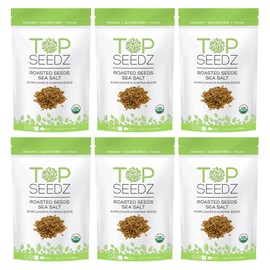 Top Seedz Certified Organic Gluten Free Vegan Sea Salt Roasted Seeds | 6-Pack | 6 Ounces | Made of Shelled Sunflower Seeds, Pumpkin Seeds, Sea Salt, and Extra Virgin Olive Oil