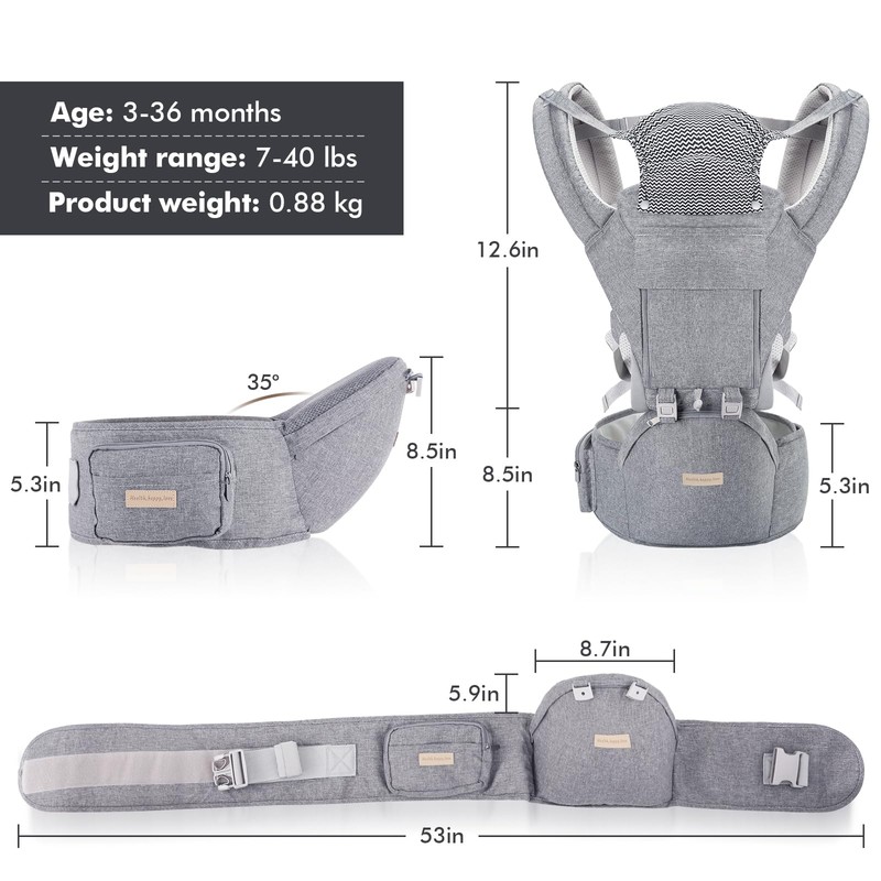 Baby Carrier Newborn Carrier Advanced 6-in-1 Carrier Multifunction Toddler Carrier