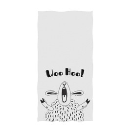 Naanle Cute Laughing Sheep Soft Highly Absorbent Large Decorative Hand Towels Multipurpose for Bathroom, Hotel, Gym and Spa (16 x 30 Inches)