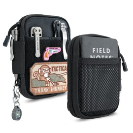 EDC Pouch, Pocket Organizer with Velcro, Nylon EDC Pocket Organizer Utility Pouch, Small Tool Pouch for EDC Gears, Mighty Pouch with D-Ring, EDC Pocket Pouch, Multitool Organizer Pouch