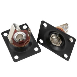 XZW 2PCS Black Electric Guitar Bass 1/4-inch Guitar Output Jack Board Input Jack Socket