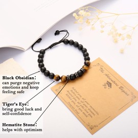 Mens Bracelet as Graduation Gifts for Him, Graduation Bracelets for Son, Brother, Husband, Nephew 2024 College 5th 8th Grade Grad Gifts for Boyfriend with Graduation Card