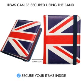 MOIRENTO Union Jack Passport Cover and Travel Document Wallet Card Holder with RFID Blocking Protection England UK