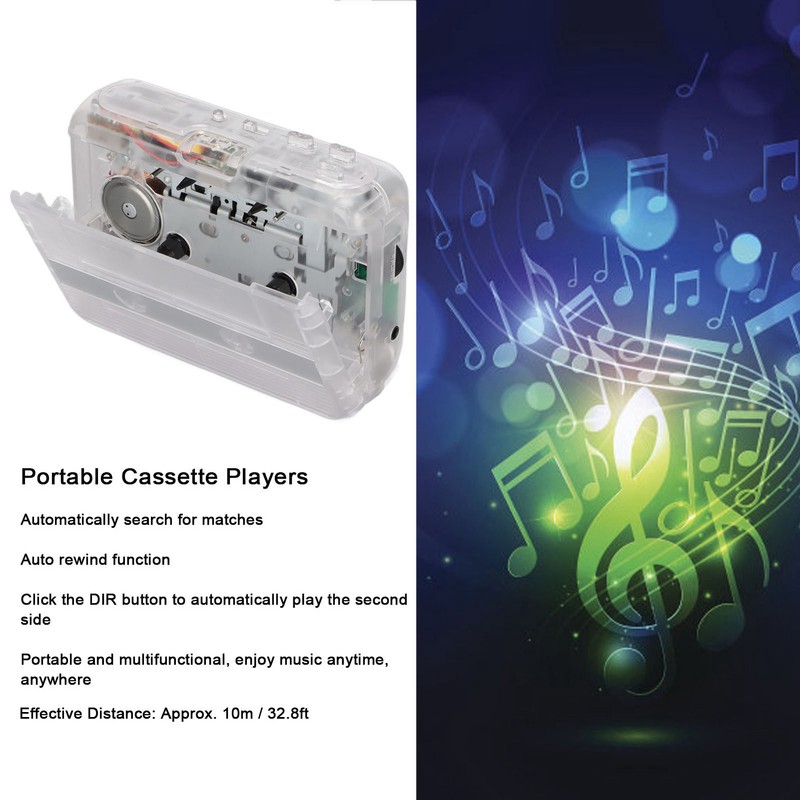 TON007B Portable Cassette Players Mini Stereo Bluetooth Cassette Playing Equipment
