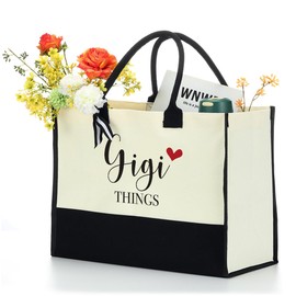 Grandma Gifts Canvas Tote Bag Birthday Gifts for Grandma Waterproof Beach Bag Appreciation Gifts for Women Grandmother Nana Grammy Gigi Mimi Granny Christmas Reusable Shopping Tote Grocery Bag 14