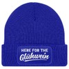 MoonWorks® Men's Knitted Beanie Hat with Patch Saying "Glühwein" Funny