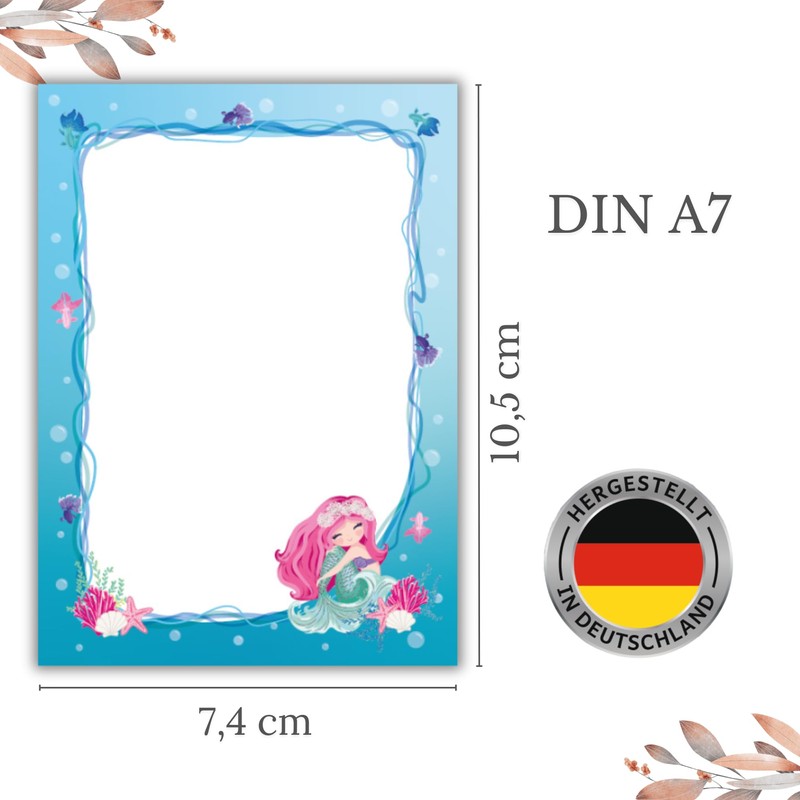 JuNa-Experten 12 Mini Notepads Mermaid Notepad Party Bag Guest Gift