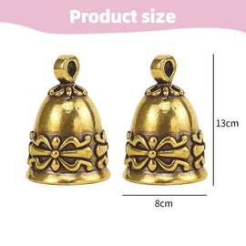 2 Pieces Dog Cat Pet Copper Collar Bell, Small Cats and Dogs Bell Vintage Copper Keychain Anti-Lost Training Pendant Tags Accessories for Kitten Puppy Outside (yellow)
