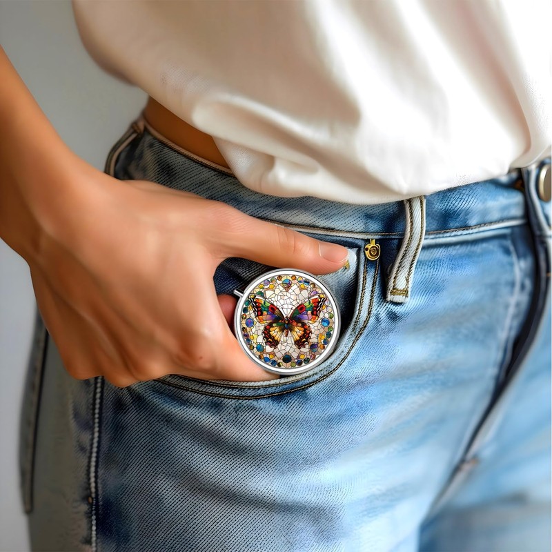 Pill Box-3 Compartment Small Pill Case for Purse & Pocket