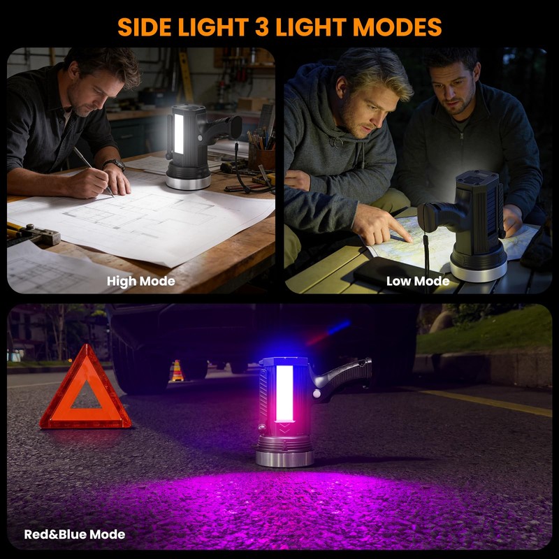 YIERBLUE Solar Power & Rechargeable Spotlight Floodlight Combo 2200,000 Lumen,