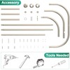 PrettyHome Shower Curtain Rod Hoop Square Shape Bathroom Heavy Duty