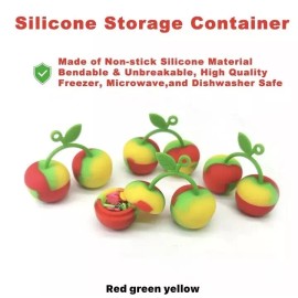 Unbranded Pack Of 3 RASTA CHERRIES Wax Container Non-stick Oil Jars Stash Jars, Food Safe