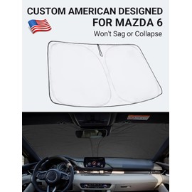 Proadsy Proadsy Custom Fit 2014-2021 Mazda 6 Sedan, Sport, Touring, Grand Touring, Reserve, Signature Windshield Sun Shade 4-Layer Foldable Front Sunshade Protector Sun Visor Blocks UV Rays Keep Car Cooler