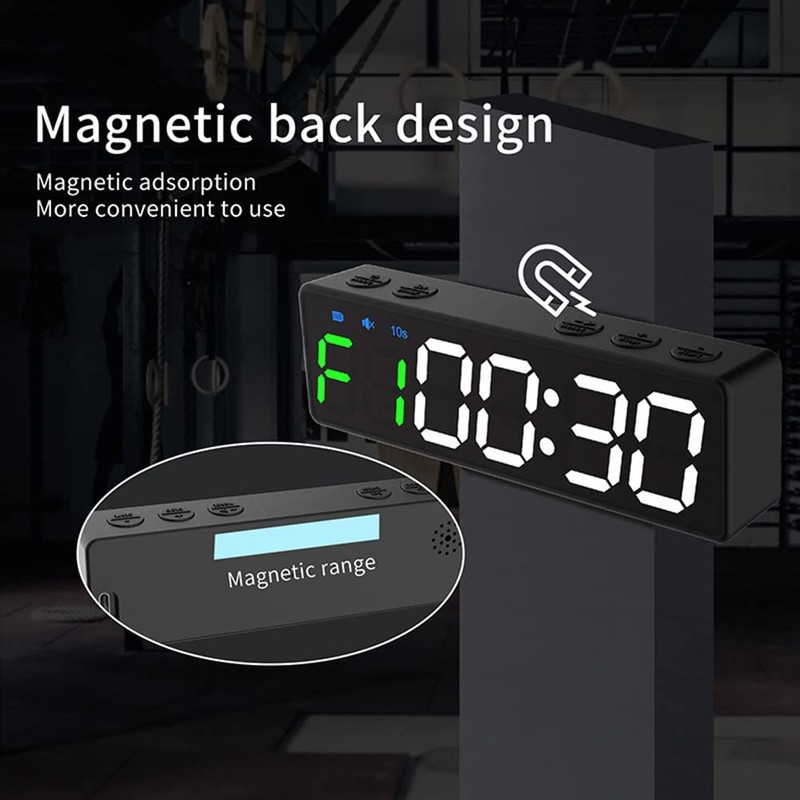 WENCHUAN Mini Gym Timer Reable Stopwatch Portable Countdown/up Clock with