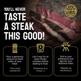 MIS' RUBIN'S BLACK MAGIC SEASONING Charcoal Seasoning for Steak Meat - BBQ seasonings and rubs for smoking and grilling spices - Spices and Seasonings For Grilling - 5 Oz. BBQ Seasoning Shaker