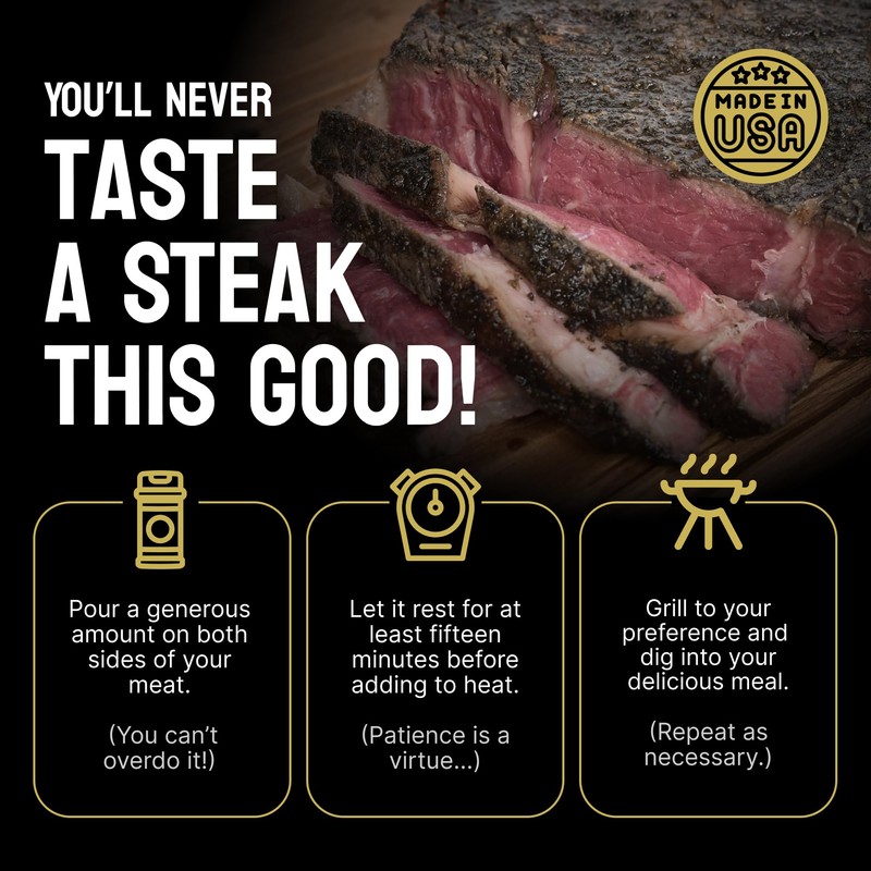 MIS' RUBIN'S BLACK MAGIC SEASONING Charcoal Seasoning for Steak Meat