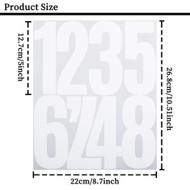 6 Sheets Number Stickers,White 0-9 Vinyl Numbers Sticker for Mailbox, Door, Scrapbook, Waterproof Sticky Vinyl Symbol Labels for DIY & Crafts(6 Sheets,White)