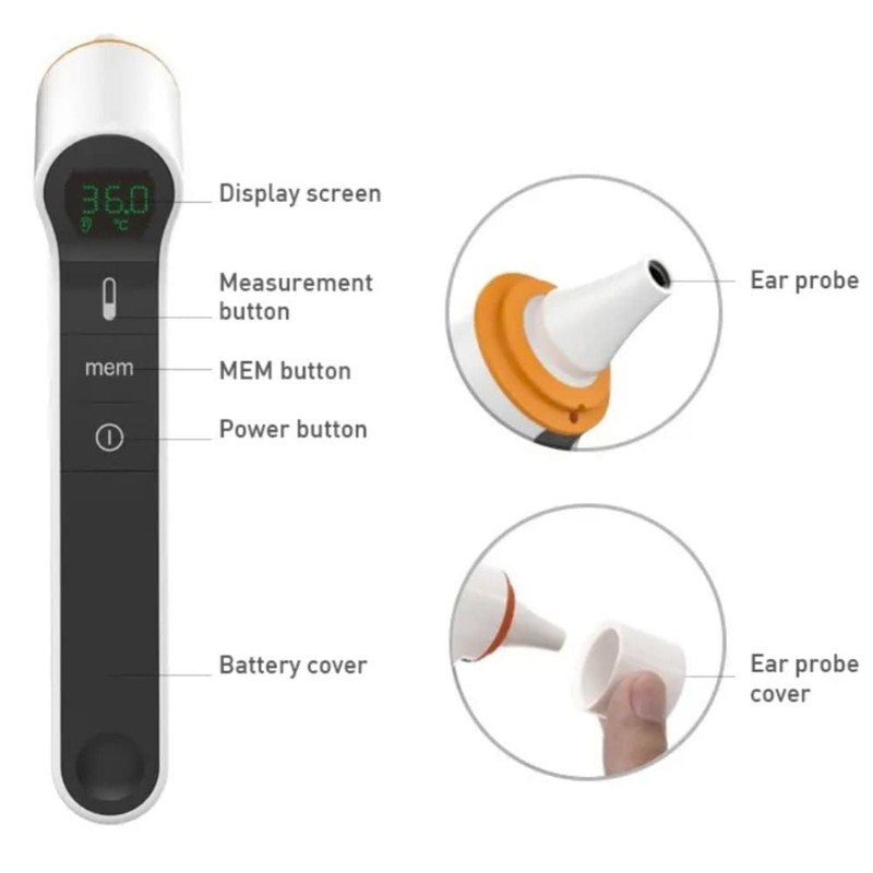 MedSense Infrared Forehead and Ear Thermometer TFE02