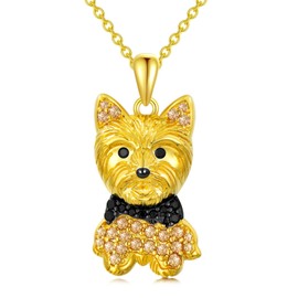 Dog Necklaces 24 Breeds of Dogs Necklaces S925 Sterling Silver Dog Pendant Yorkshire Terrier Dog Necklace for Women Girls gifts -UK